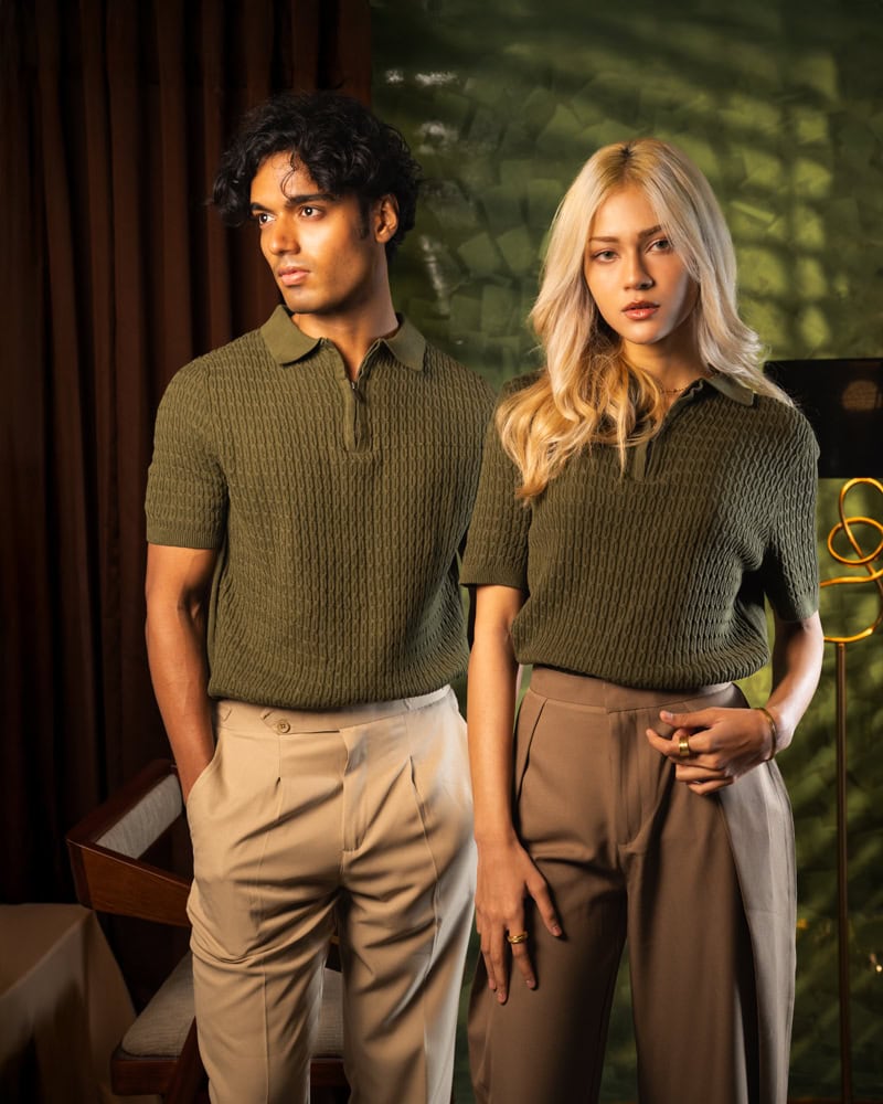 Knit Zipper Polo