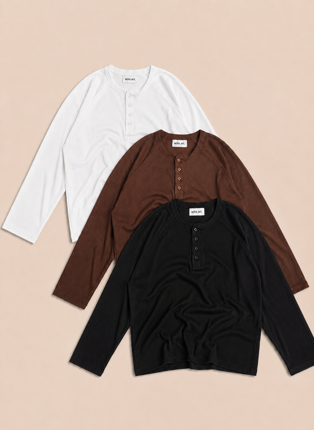 Henley Combo 🔥 | Black, Coffee & White