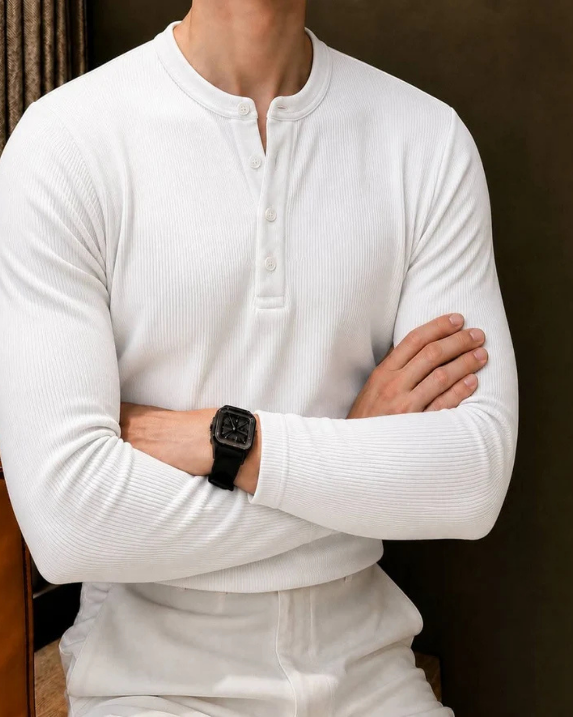 Henley In White🔥| Premium Full Sleeve